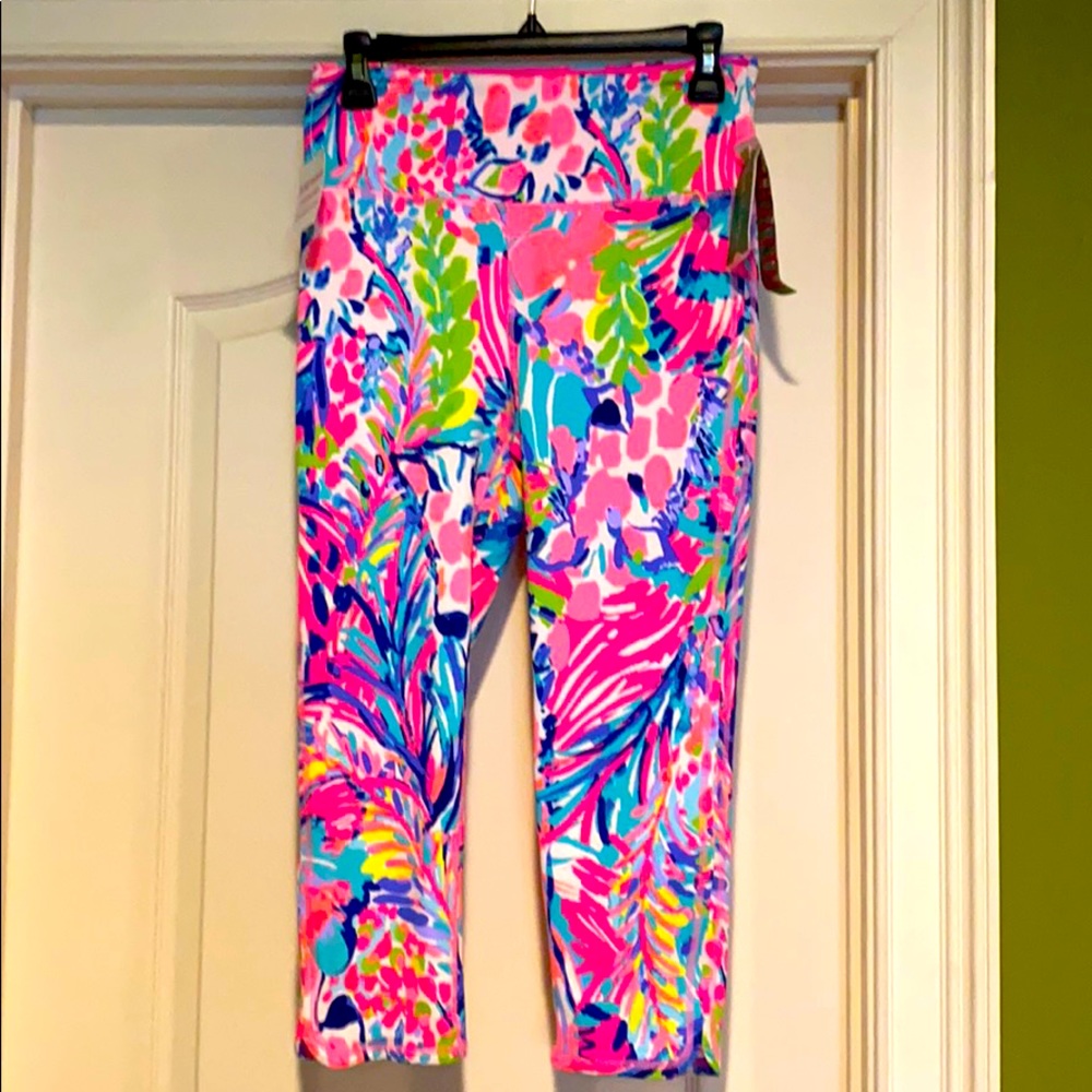 Lilly Pulitzer Luxletic high rise crop leggings.